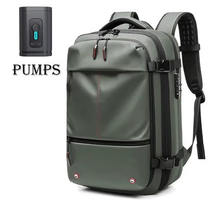 Ultimate Men’s Travel Backpack: Vacuum Compression Laptop Backpack with 17-Inch Capacity for School, Hiking, and Business Adventures